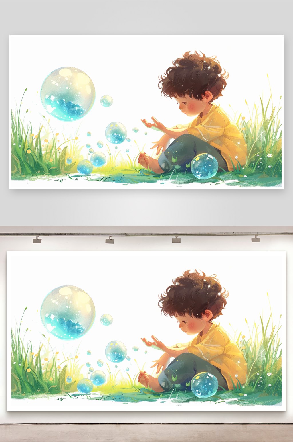保护孩子健康的简单插画素材