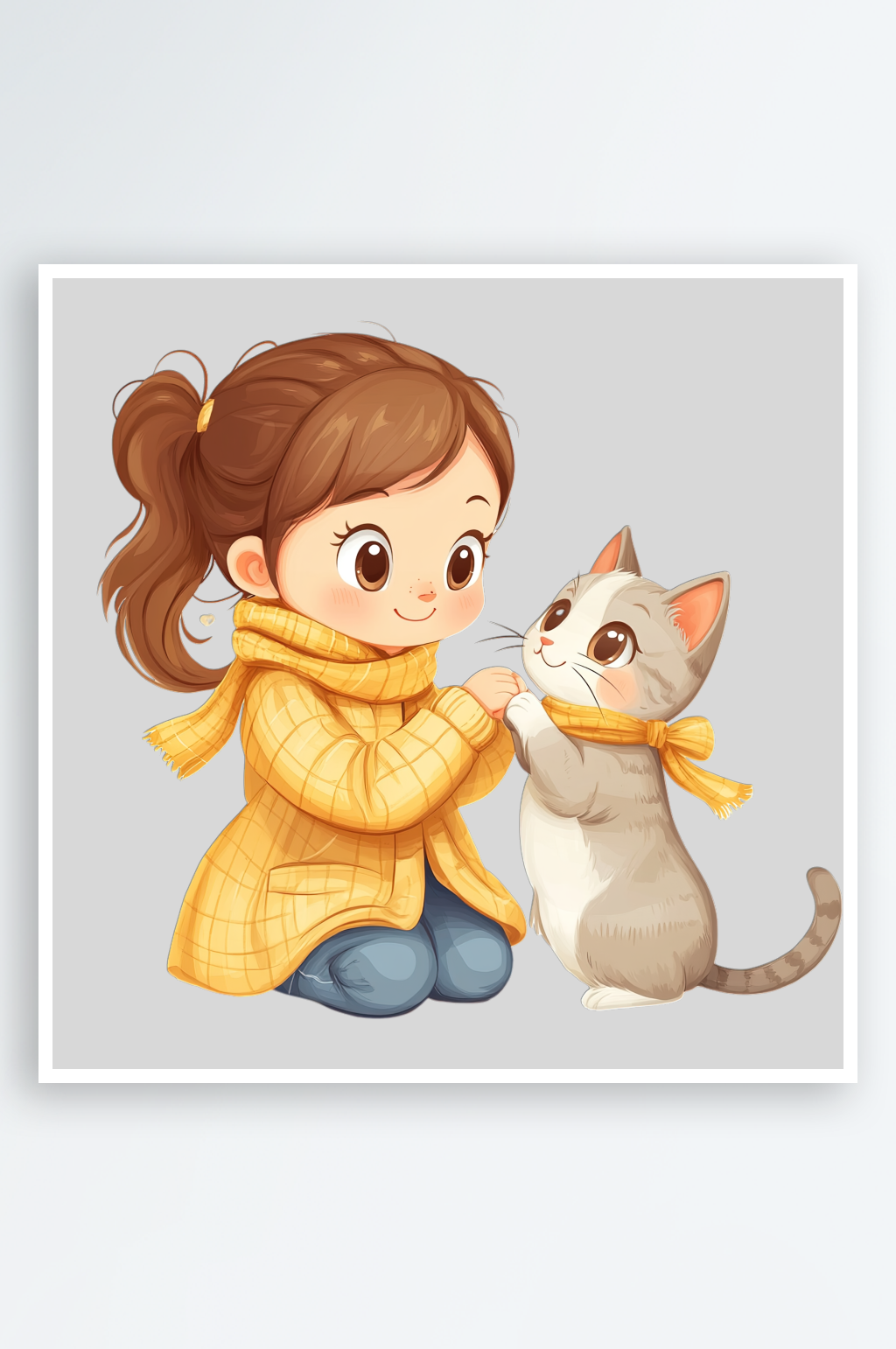 女主人和宠物的免抠元素素材