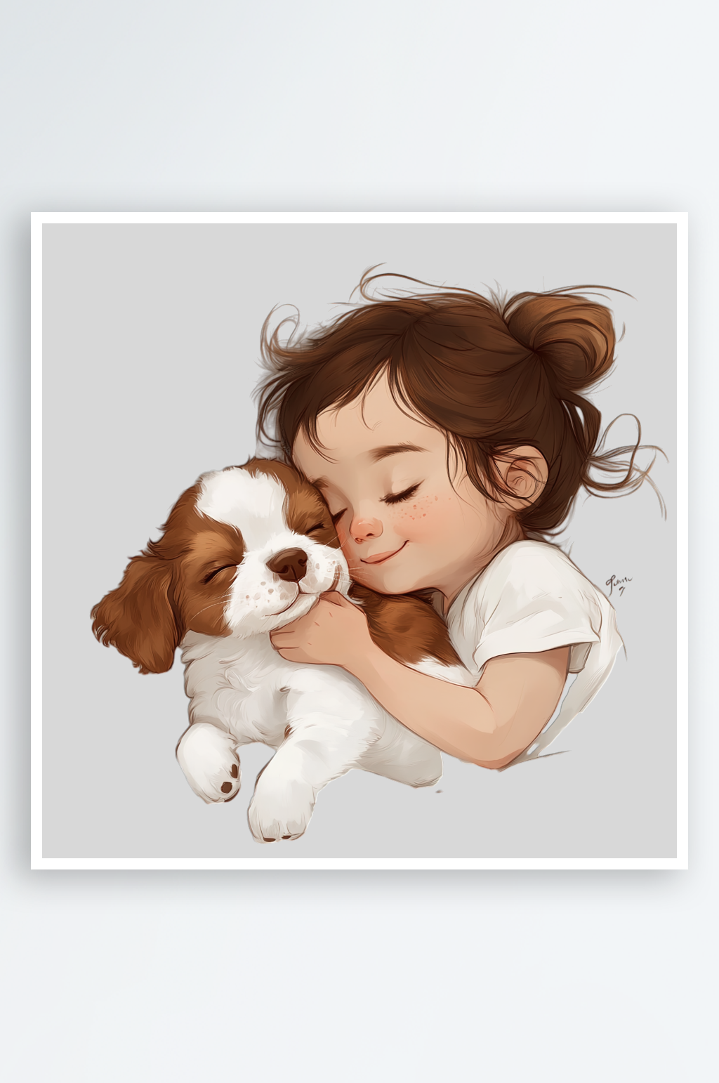 小主人和宠物的免抠元素素材