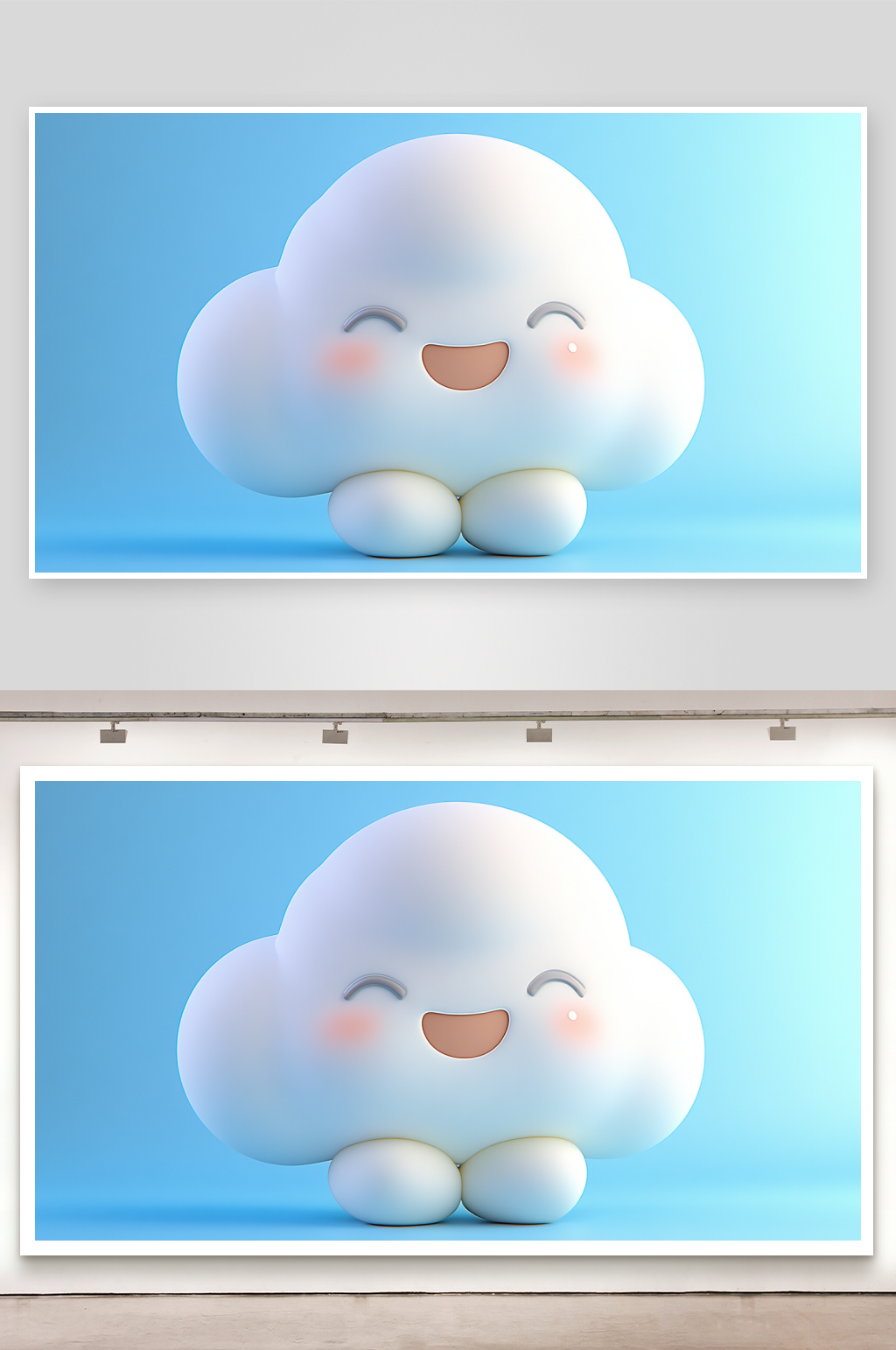 3D可爱云朵的背景素材