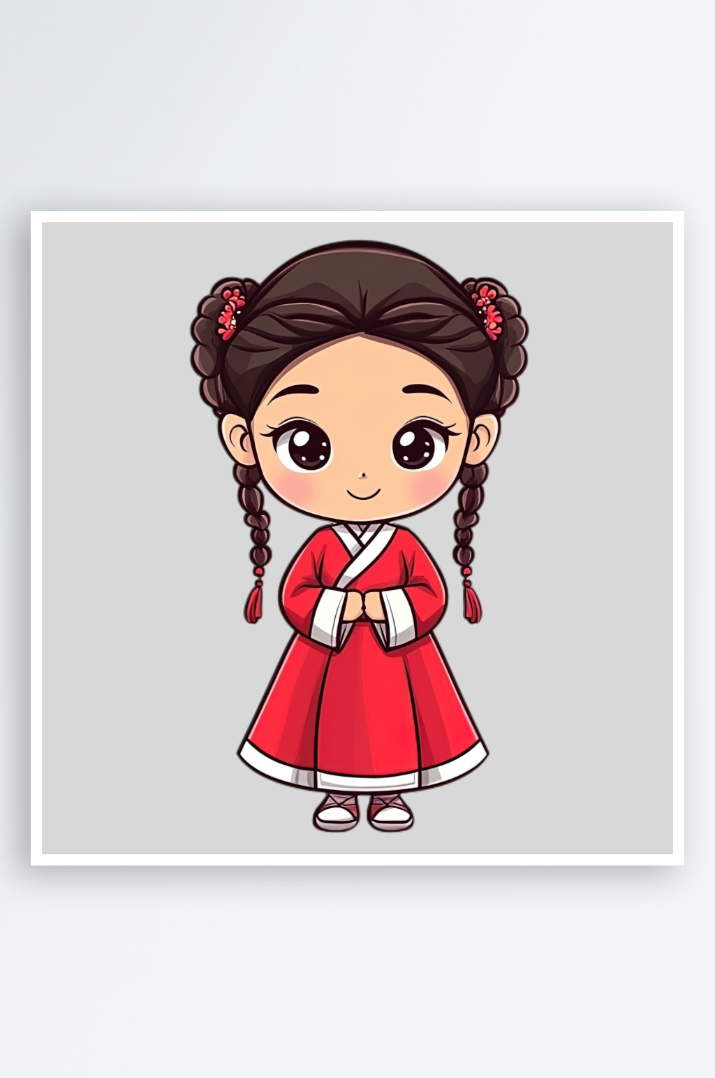 手绘女孩的免抠元素素材