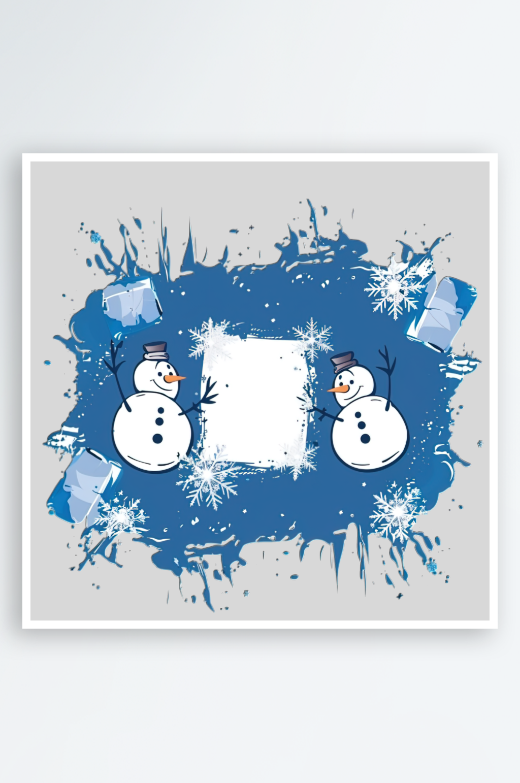 手绘雪人的免扣元素素材