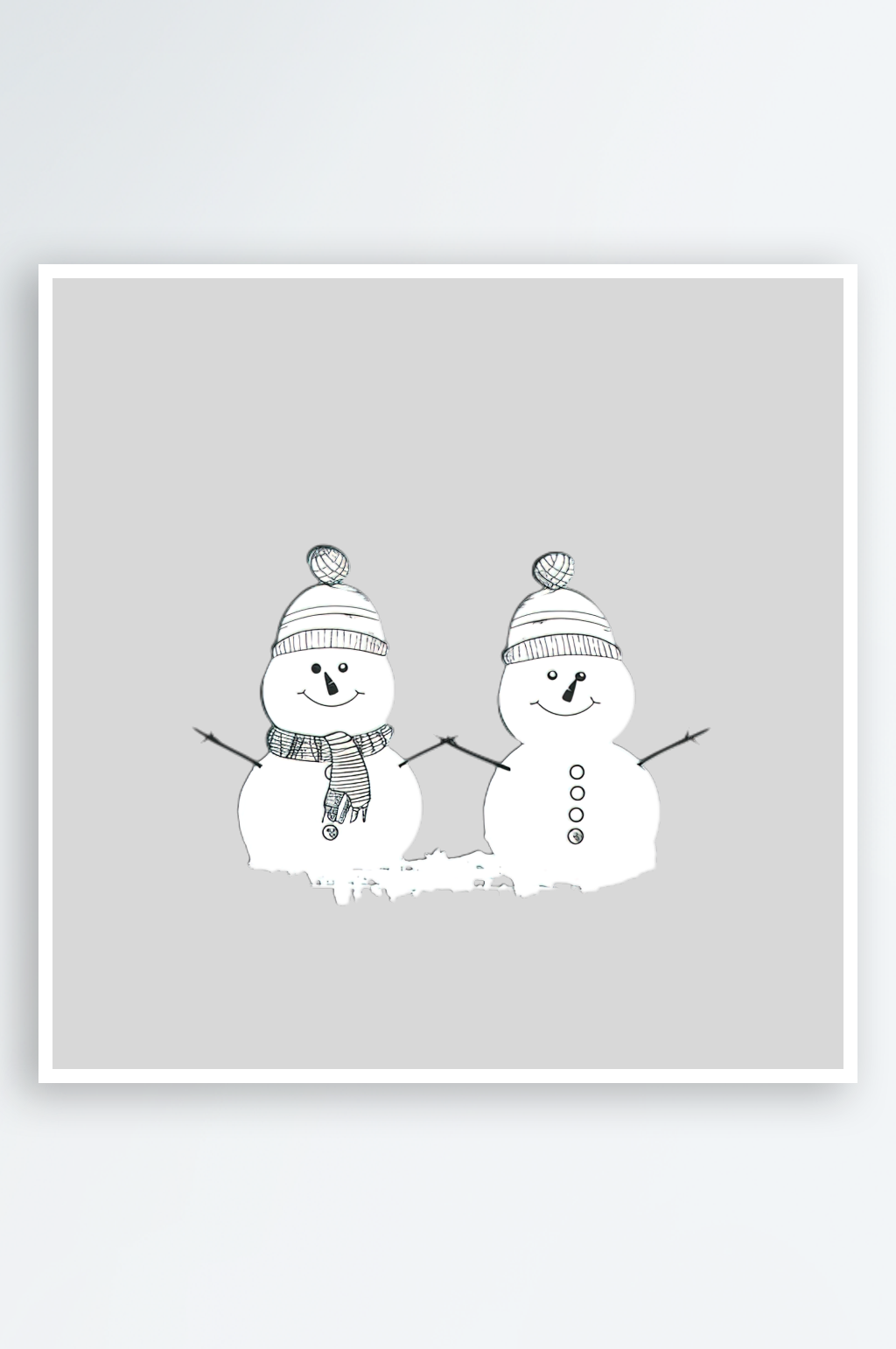 手绘雪人的免扣元素素材