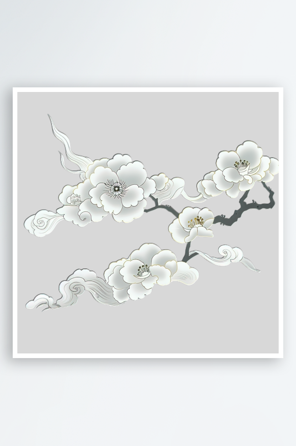 手绘线稿植物的免抠元素素材