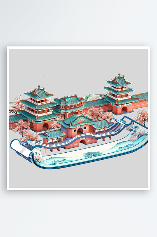中国风卷轴的元素
