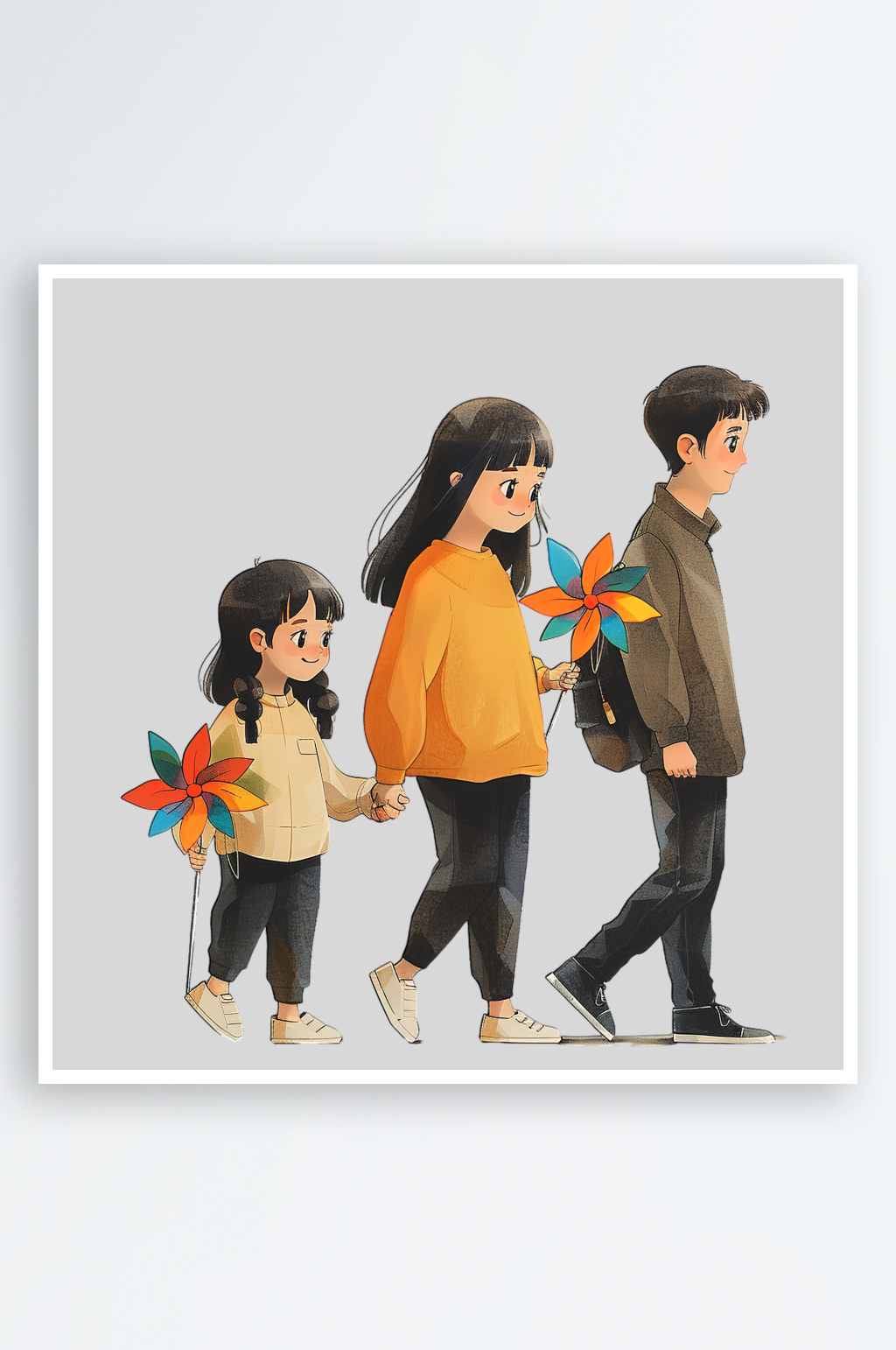 一家人旅行的免抠元素素材