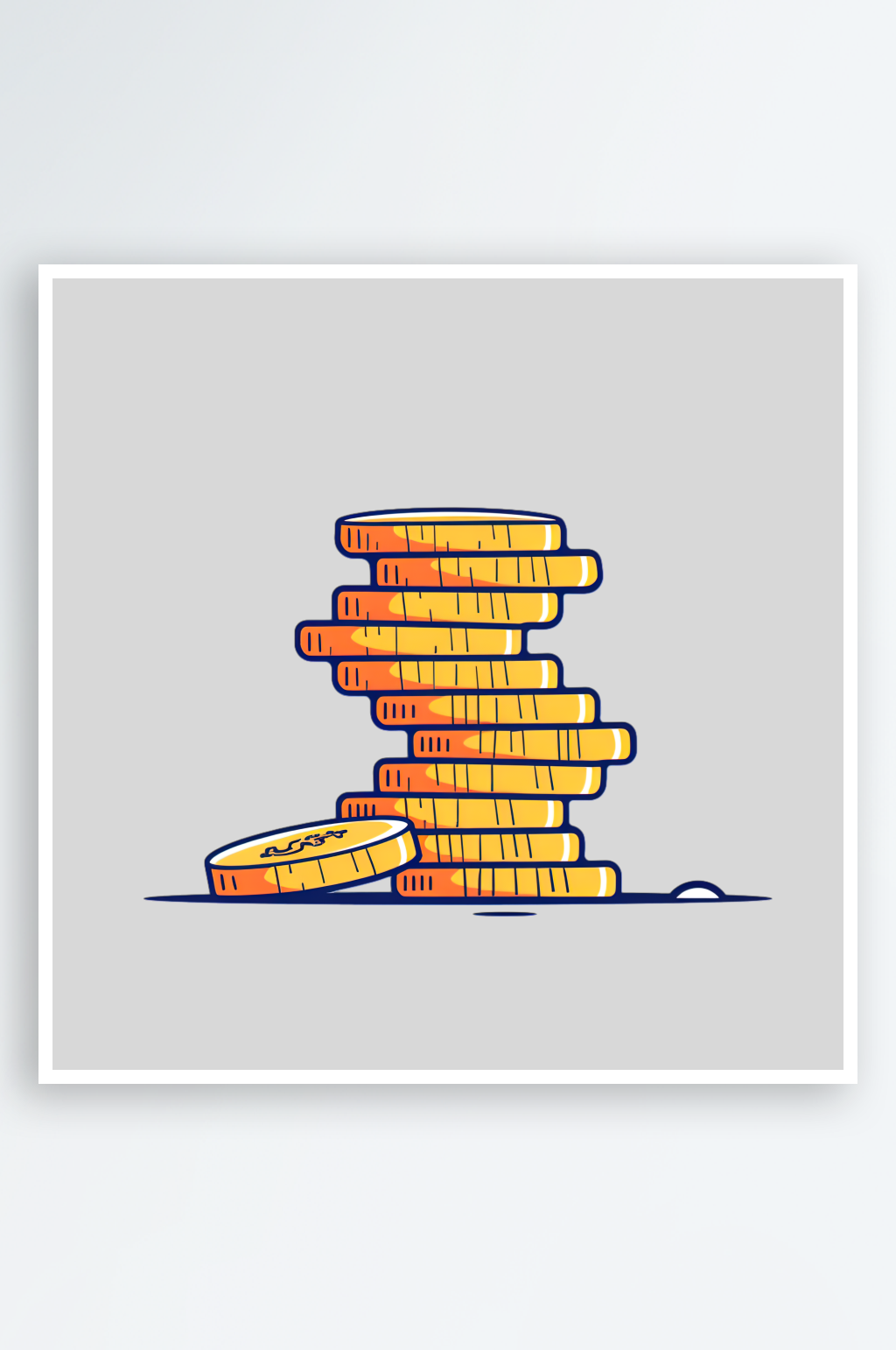 手绘风金币免抠元素素材