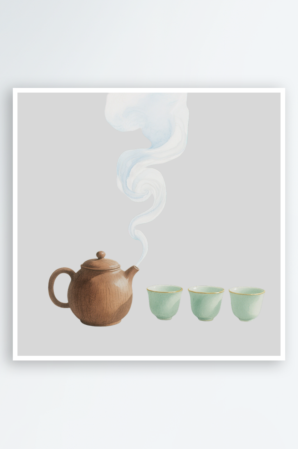 一套茶具的免抠元素素材