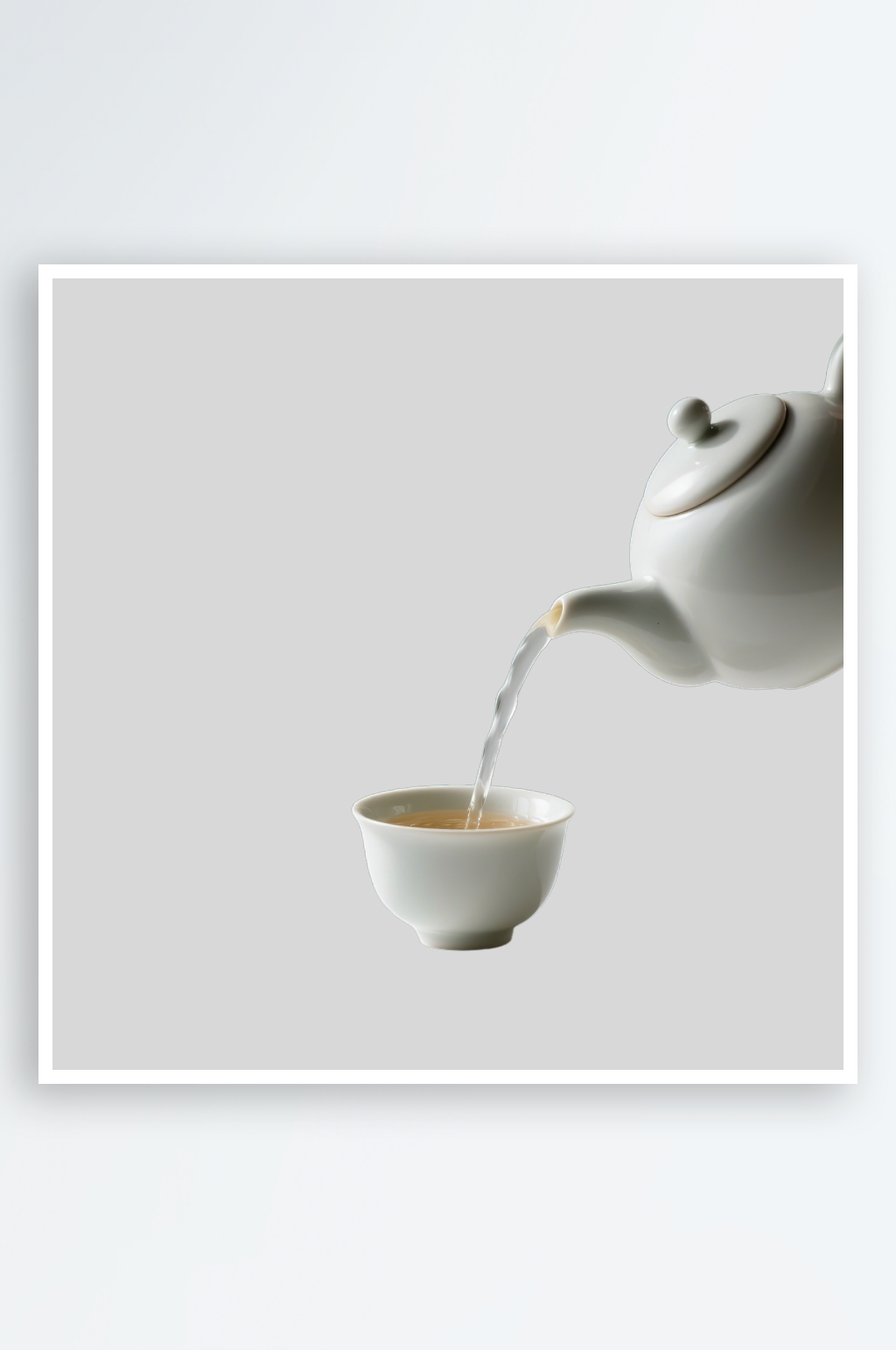 一套茶具喝茶的免抠元素素材