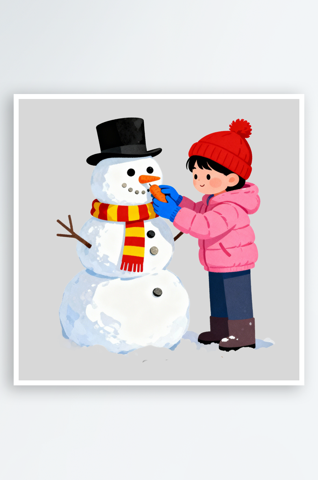 可爱雪人免扣元素素材
