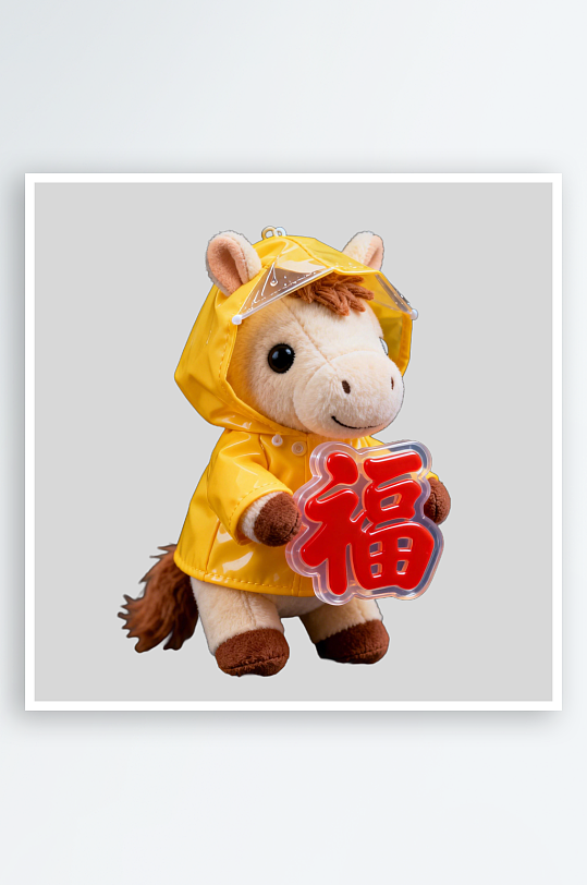 玩具马拿着福字的免扣元素-众图网