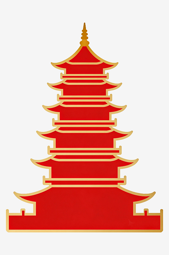 手绘宝塔的免扣元素-众图网