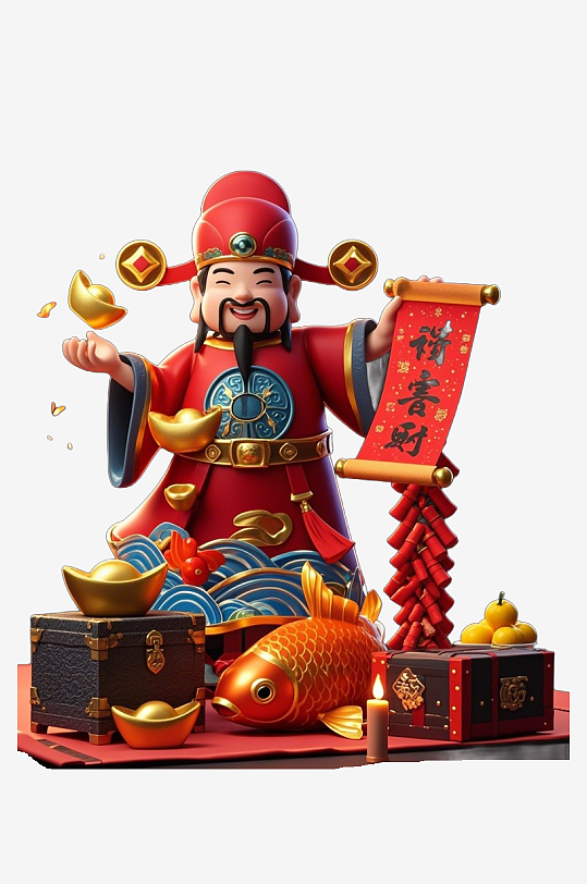 喜庆财神爷的免扣元素-众图网
