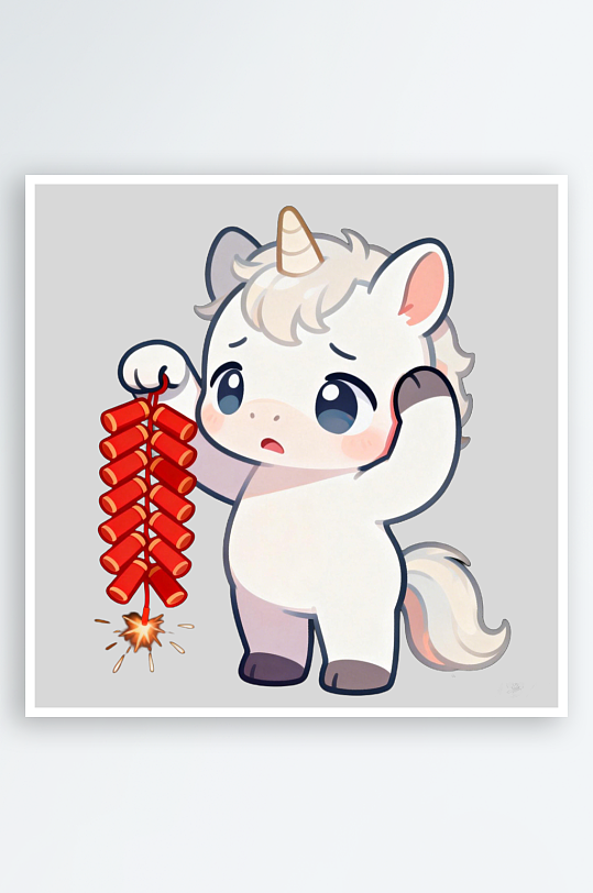 手绘马年的免扣元素-众图网