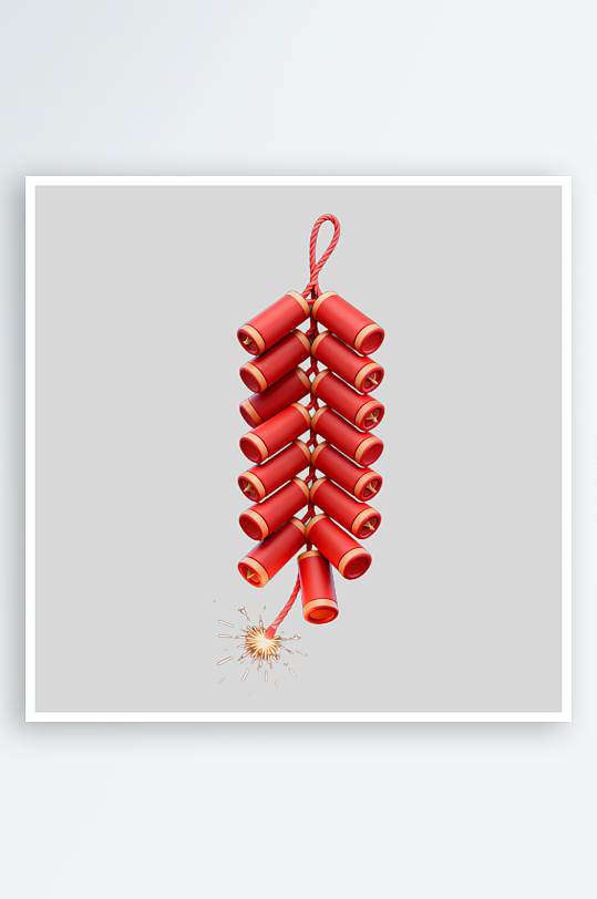 手绘爆竹的免扣元素-众图网