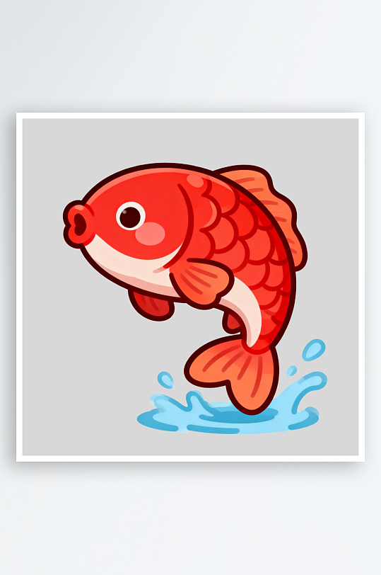 手绘鲤鱼的免扣元素-众图网