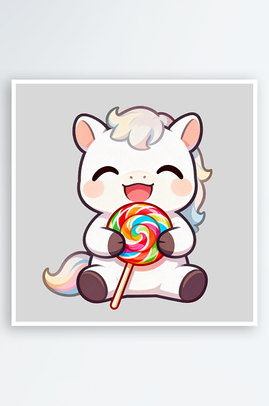 小马拿着棒棒糖的免扣元素-众图网