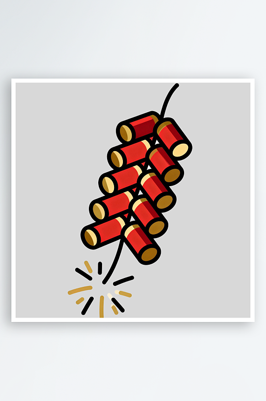 手绘爆竹的免扣元素-众图网