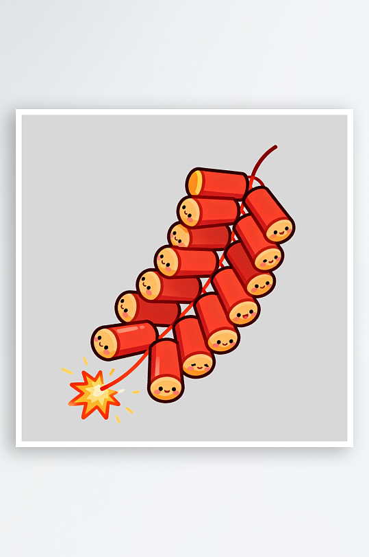 手绘爆竹的免扣元素-众图网