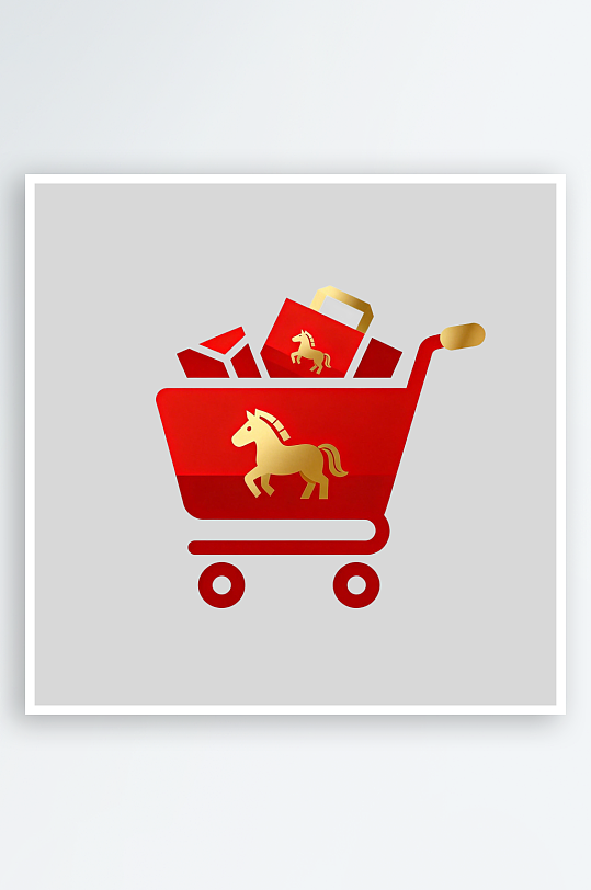 红色购物车的免扣元素-众图网
