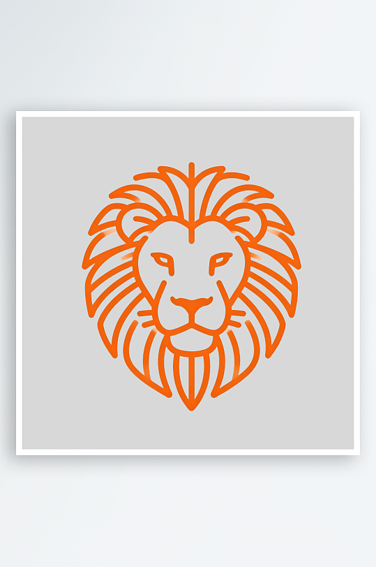 狮子简笔画的免扣元素-众图网