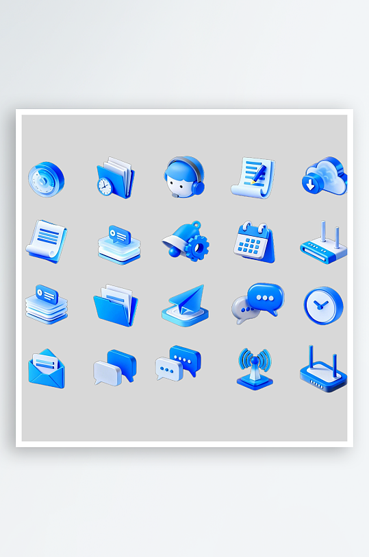 3D科技风图标AI-众图网