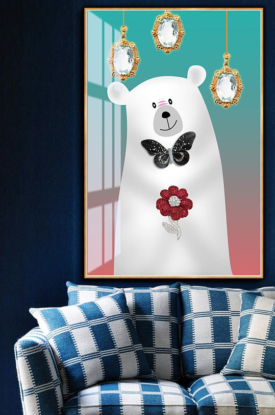 北欧简约北极熊装饰画