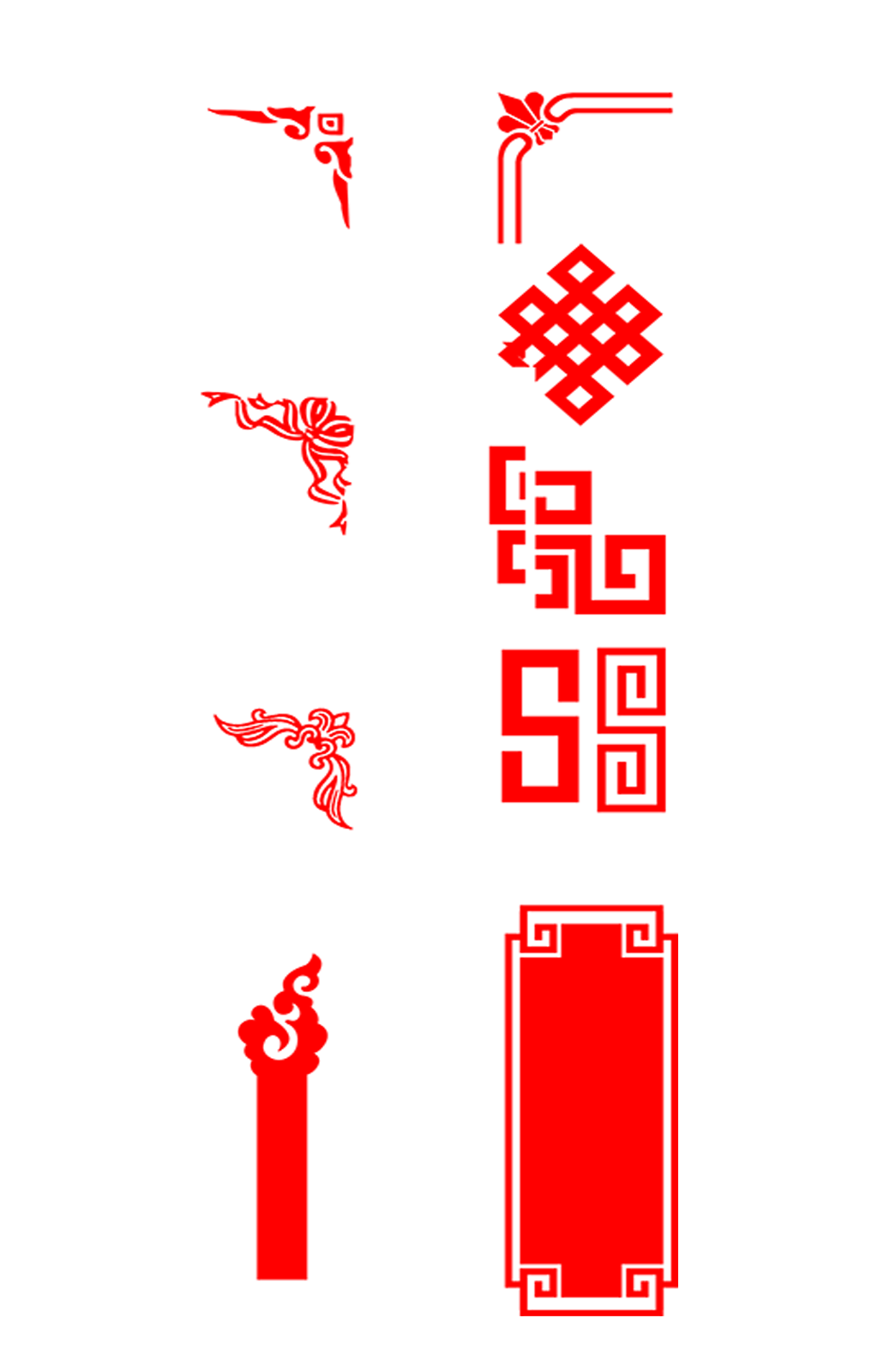 红色大气古典边框免扣素材素材