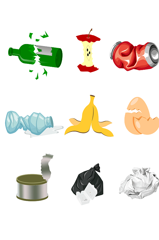 垃圾分类环保小图标图片