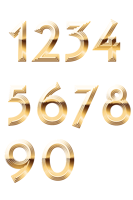 矢量金属数字艺术字
