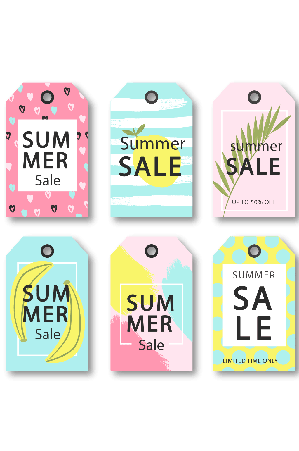 创意夏季促销吊牌矢量图素材