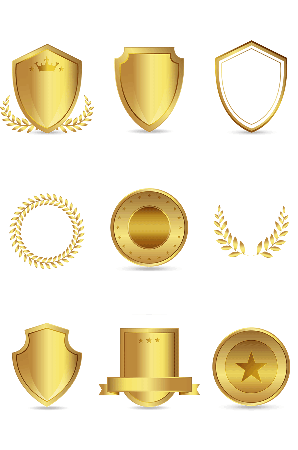 金色徽章奖章素材素材