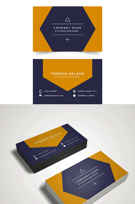 简洁商务名片正反面