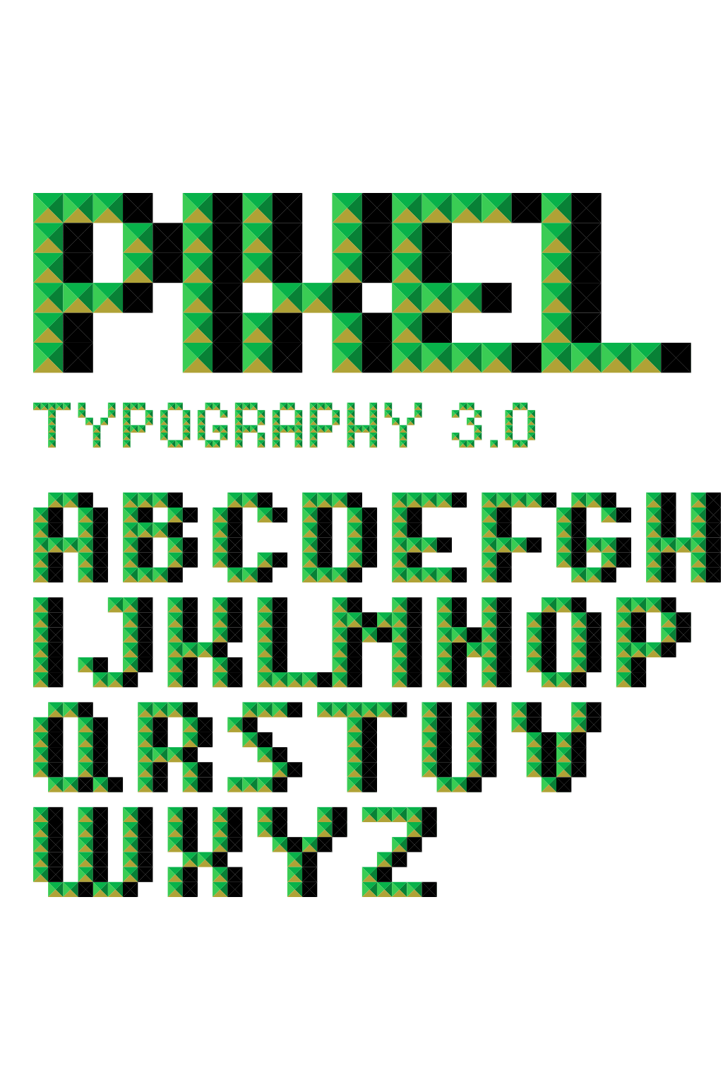 立体像素字母矢量素材