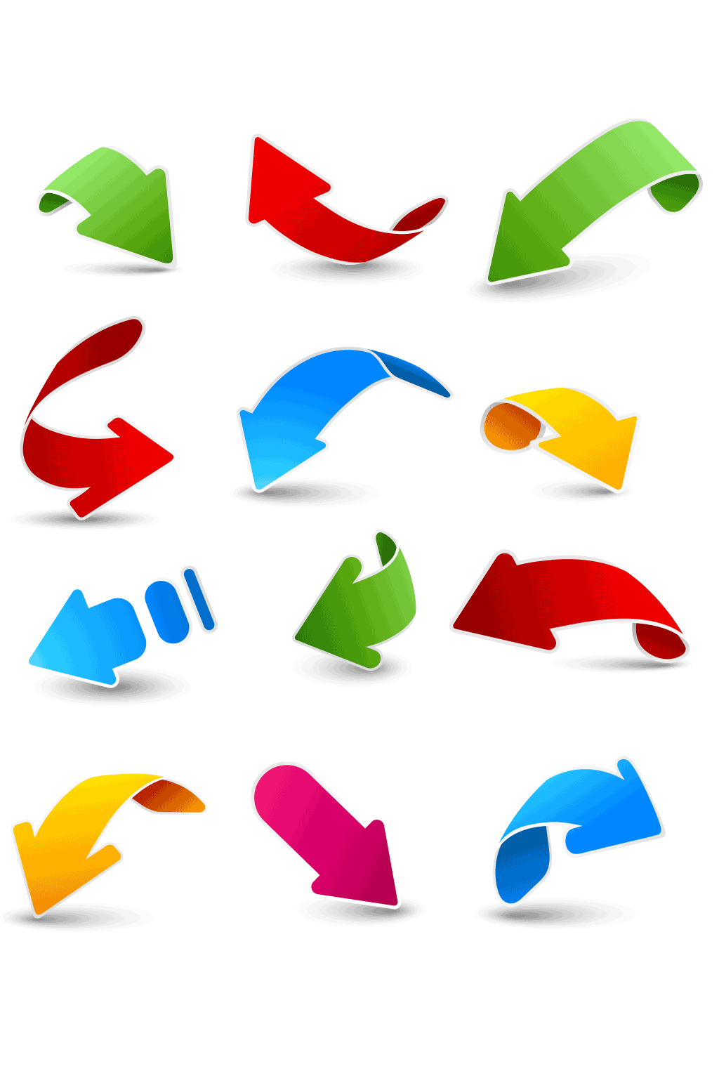 彩色动感箭头矢量素材模板下载-编号292612-众图网