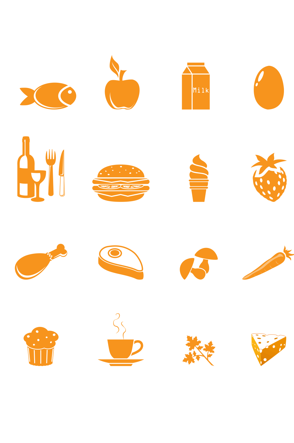 簡約風(fēng)格食品圖標矢量素材素材