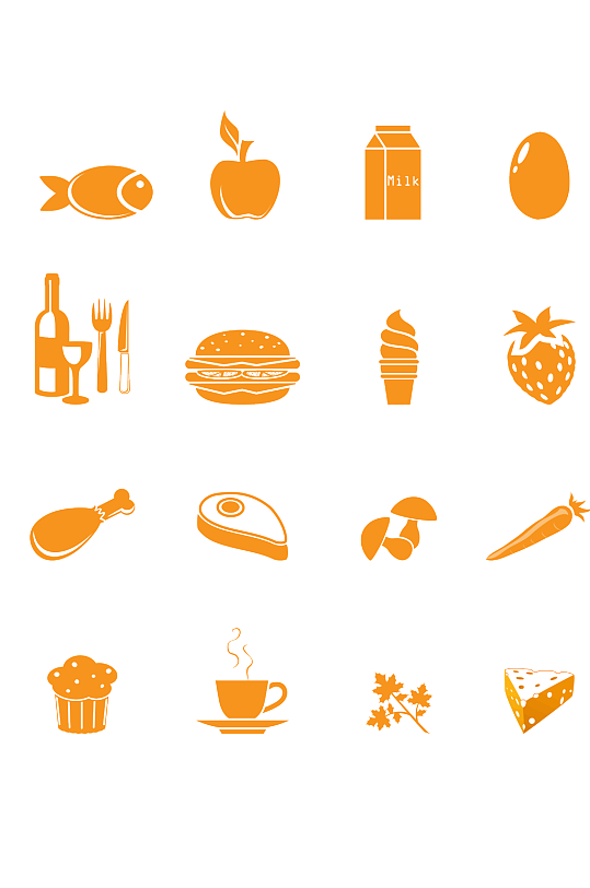 简约风格食品图标矢量素材