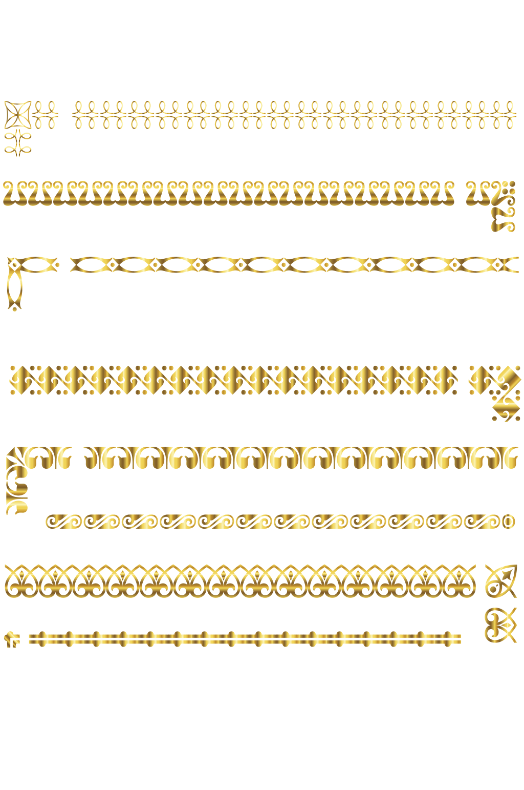 金色花边花纹矢量素材素材