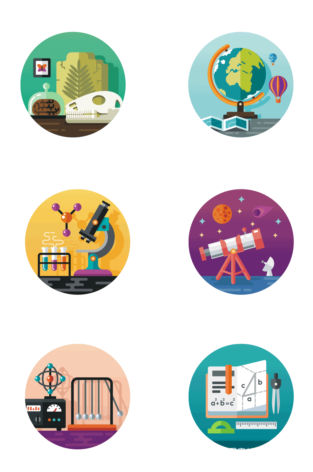 科学主题图标矢量素材