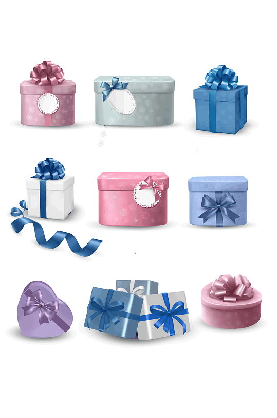 爱心礼品盒矢量素材