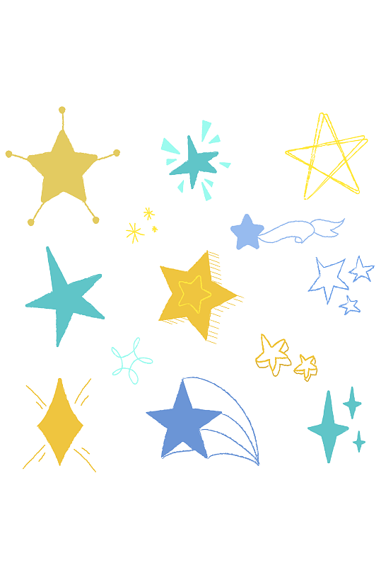 彩绘星星设计矢量素材