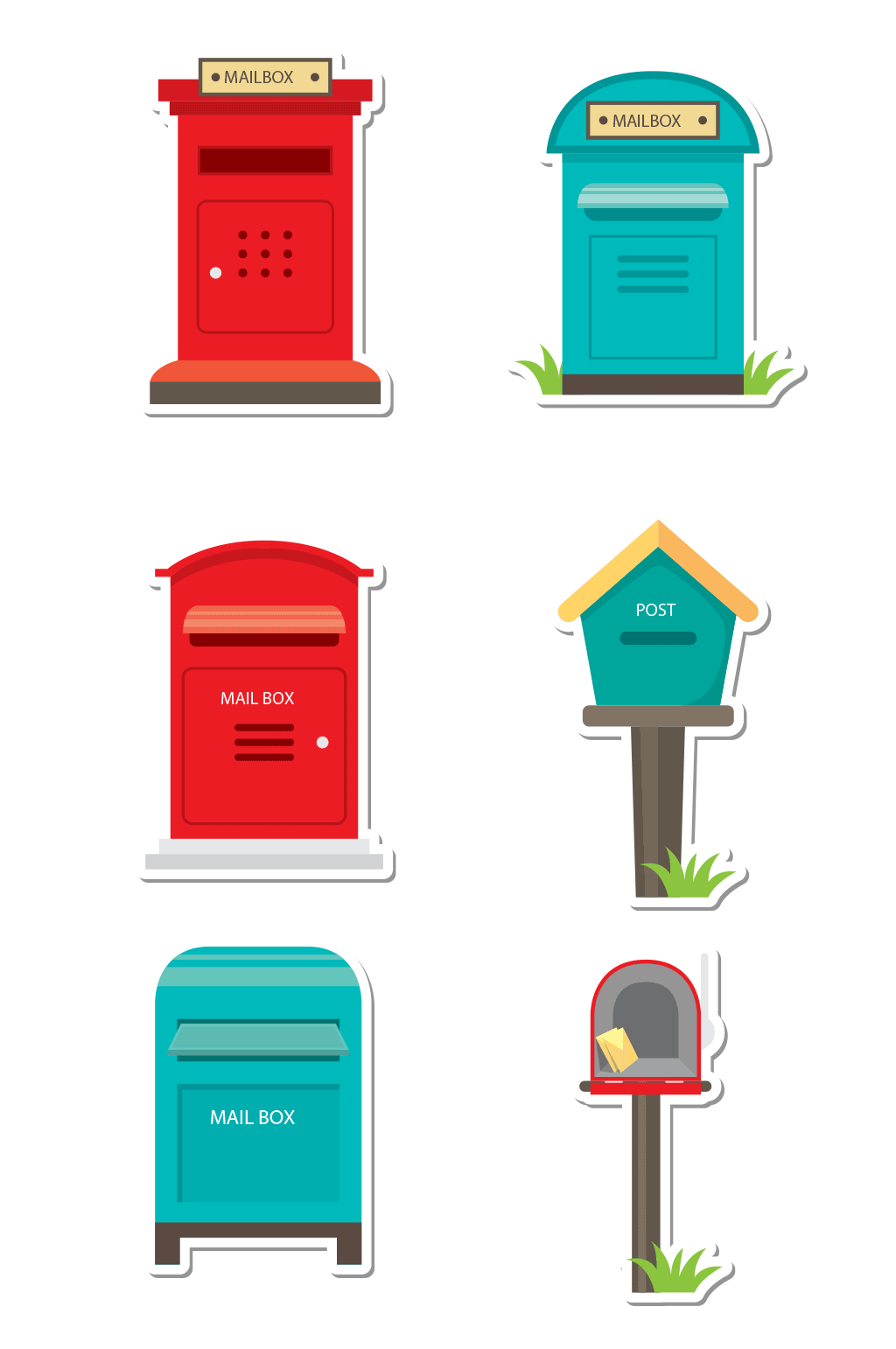 彩色信箱设计矢量素材素材