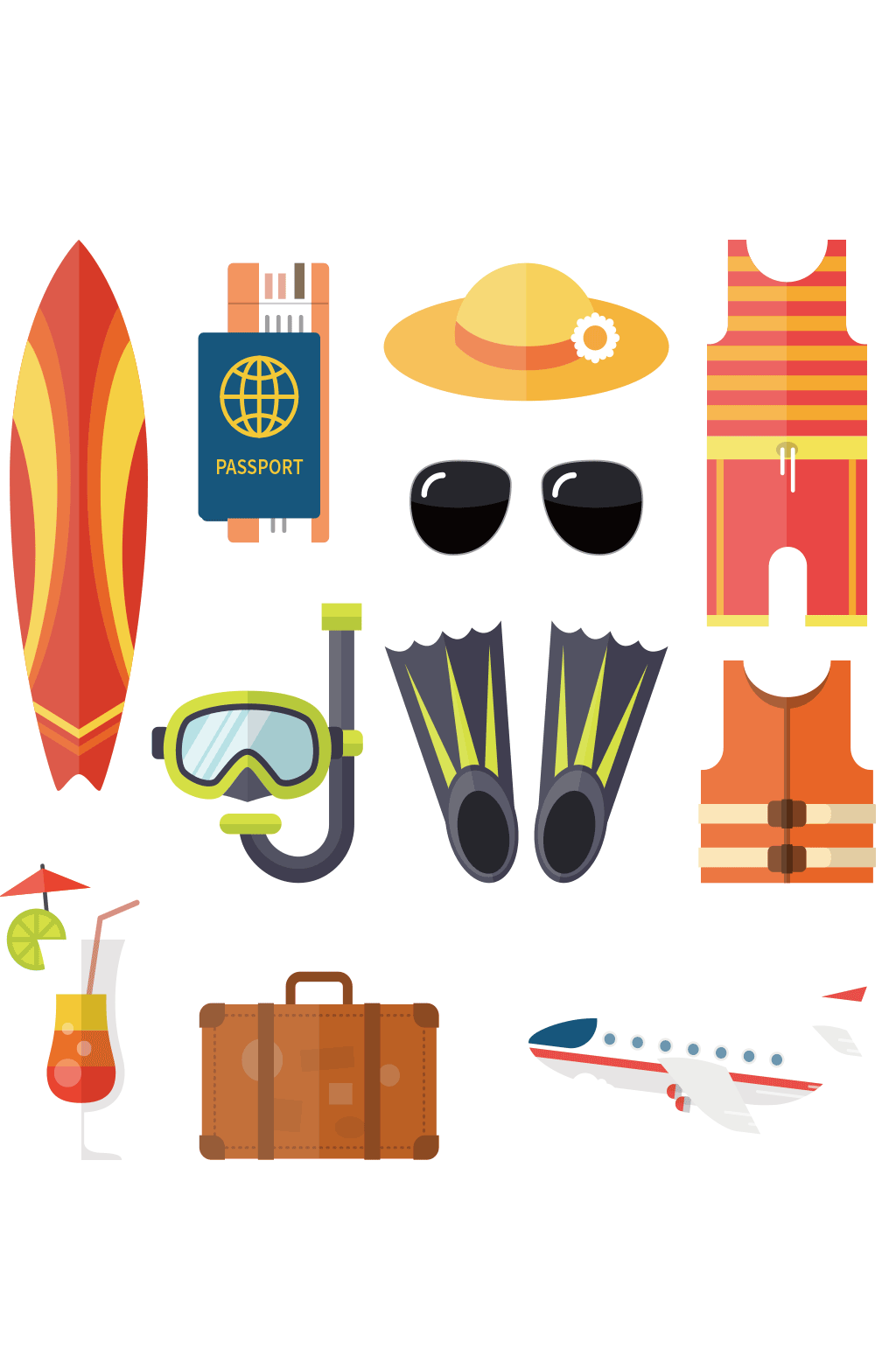 夏季出行旅游元素素材