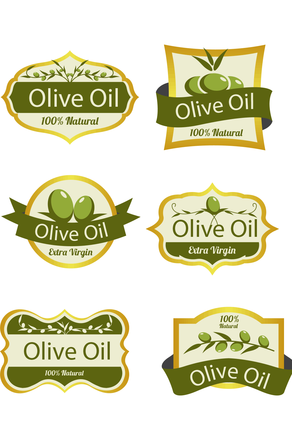 >绿色橄榄油标签矢量素材