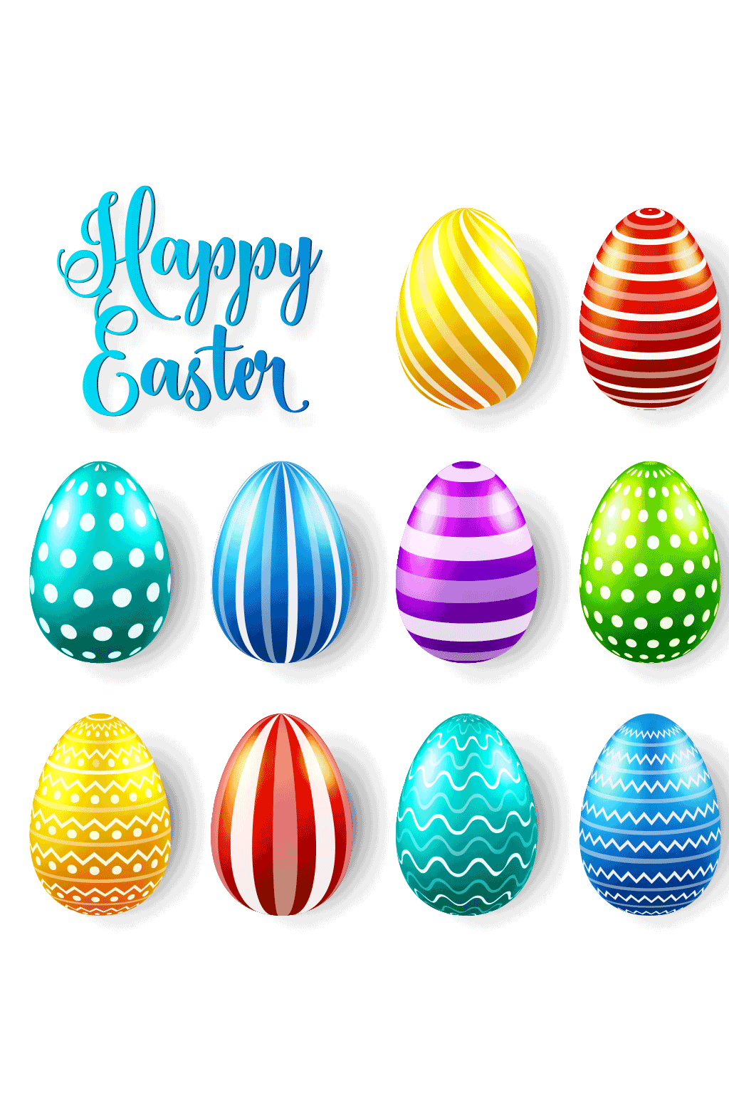 立体花纹彩蛋矢量素材