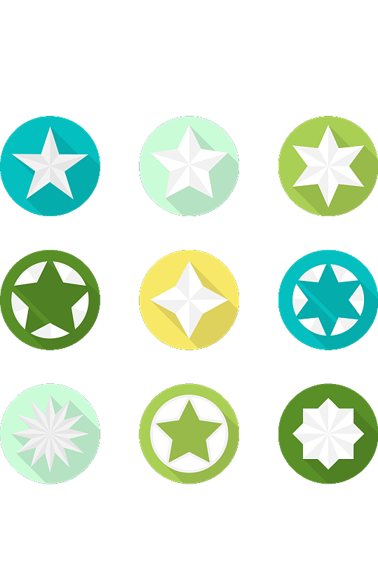 圆形星星图标矢量素材