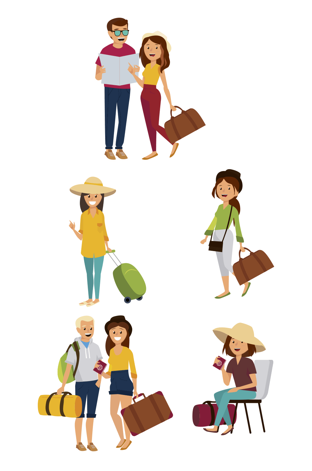 创意旅游人物设计矢量素材素材