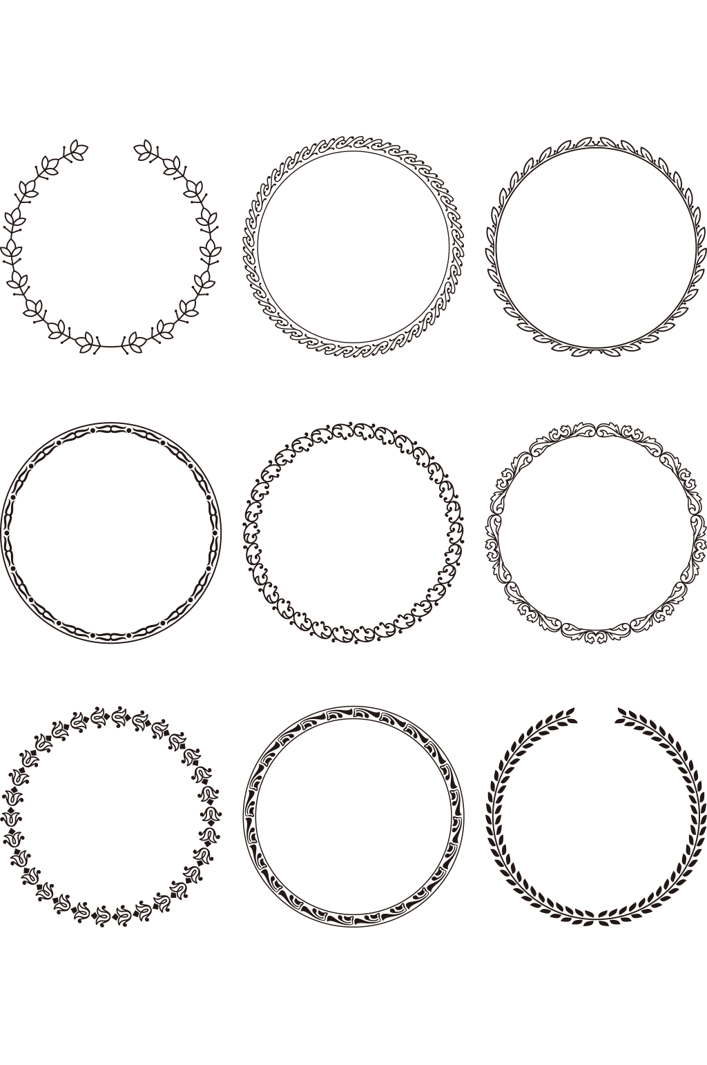 黑色圆形边框素材