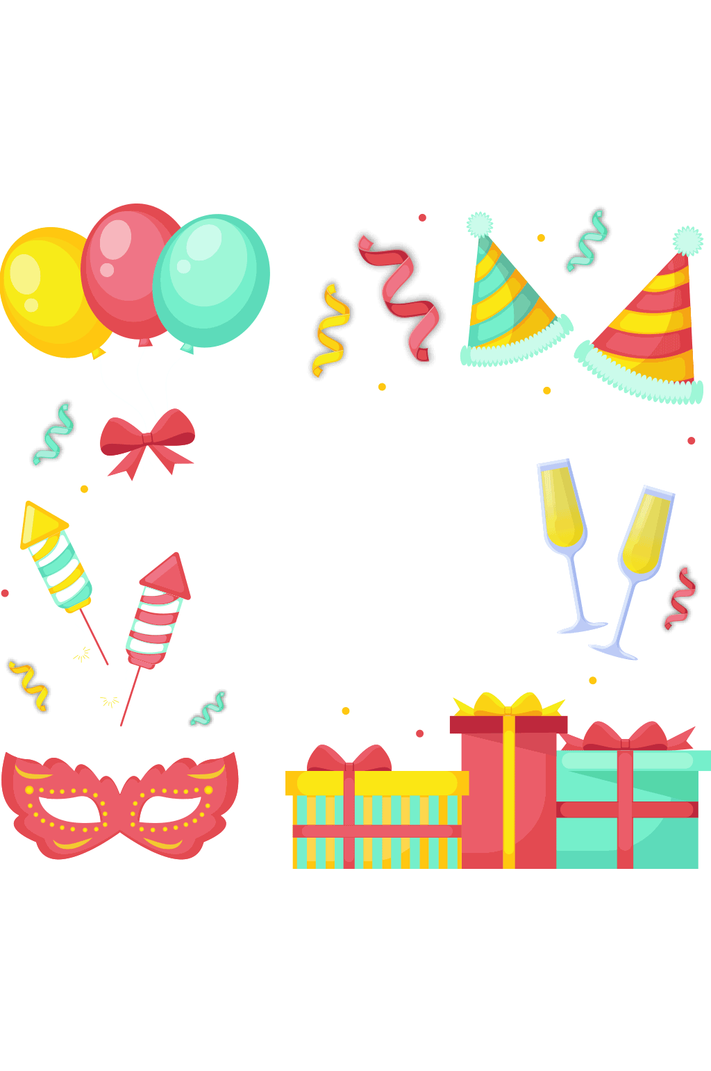 扁平化新年元素矢量素材