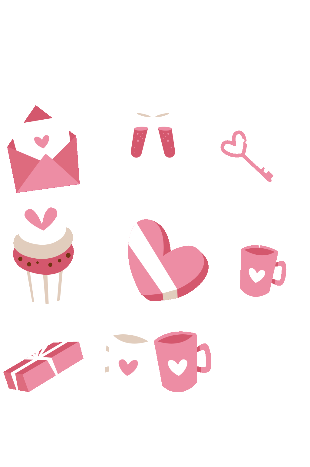 精致情人节物品矢量素材